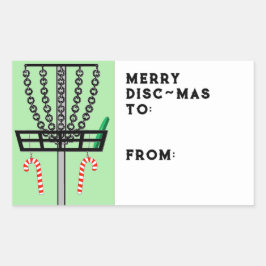 Disk Golf Weihnachtsgeschenk Tag Rechteckiger Aufkleber