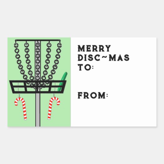 Disk Golf Weihnachtsgeschenk Tag Rechteckiger Aufkleber (Vorderseite)