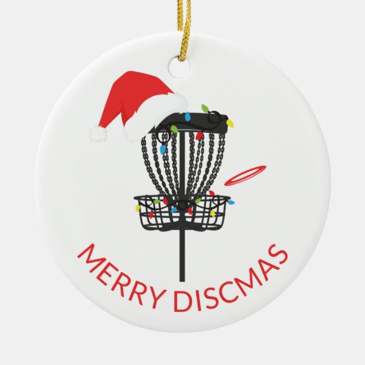Disk Golf Weihnachtsmannmütze Weihnachts Keramik O Keramik Ornament (Vorne)
