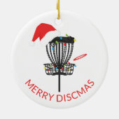 Disk Golf Weihnachtsmannmütze Weihnachts Keramik O Ornament (Hinten)