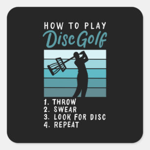 Disk Golf - Wie Sie Golf spielen Quadratischer Aufkleber