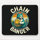 Disk Golfer Cat Chain Banger Disk Golf Player Mousepad (Vorne)