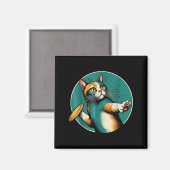 Disk Golfer Cat Disk Golf Player Sonniges Hallowee Magnet (Vorderseite/Rückseite)