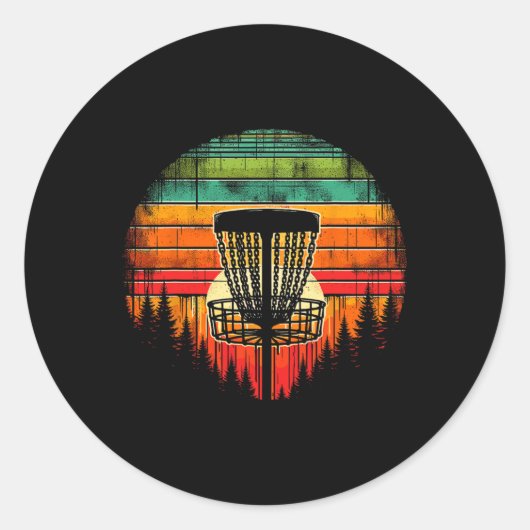 Disk Golfer farbenfrohe Disk Golf Runder Aufkleber (Vorderseite)