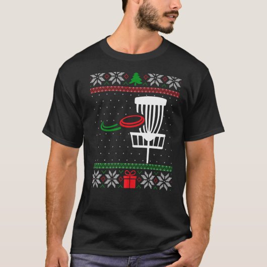 Disk Golfer Matching Ugly Christmas Disk Golf Frie T-Shirt (Vorderseite)