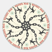 Disk Golfer Runder Aufkleber (Vorderseite)
