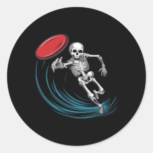Disk Golfspielen Skeleton Halloween Men Boys Disc  Runder Aufkleber