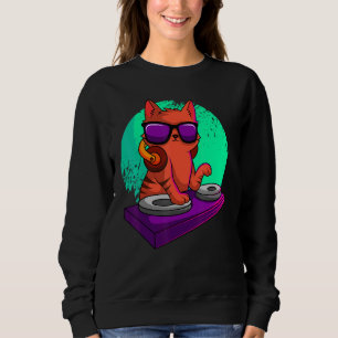 Disk Jockey Cat Radio Club Dj Turntablist Deejay K Sweatshirt