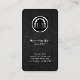 Disk Jockey DJ Headphones BlackGrunge BusinessCard Visitenkarte