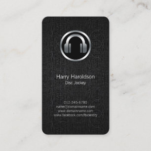 Disk Jockey DJ Headphones BlackGrunge BusinessCard Visitenkarte