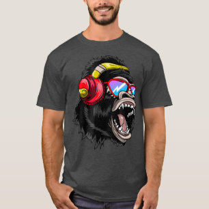 Disk Jockey DJ Monkey Ape Gorilla T-Shirt Geschenk