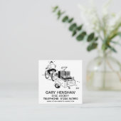 Disk Jockey Square Business Card Quadratische Visitenkarte (Stehend Vorderseite)