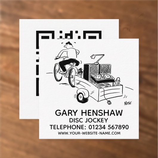 Disk Jockey Square Business Card Quadratische Visitenkarte