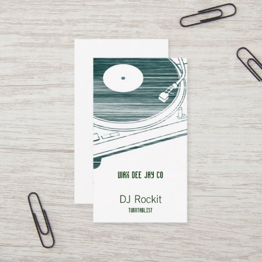 Disk Jockey Turntable Scratched Visitenkarte (Vorderseite/Rückseite Beispiel)