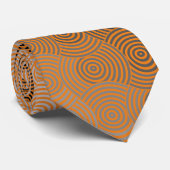 Disk Pattern 02.Gray Orange BG Krawatte (Gerollt)