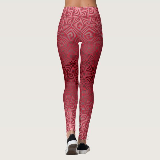 Disk Pattern 02.Gray Red BG Leggings (Rückseite)