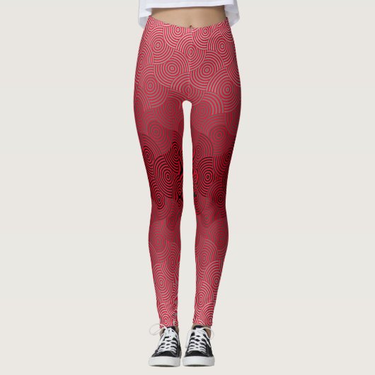 Disk Pattern 02.Gray Red BG Leggings (Vorderseite)
