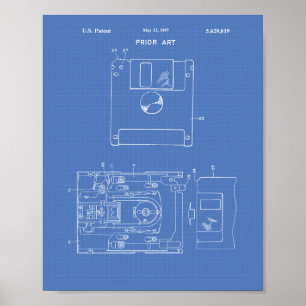 Diskette 1997 Patentart - Blueprint Poster