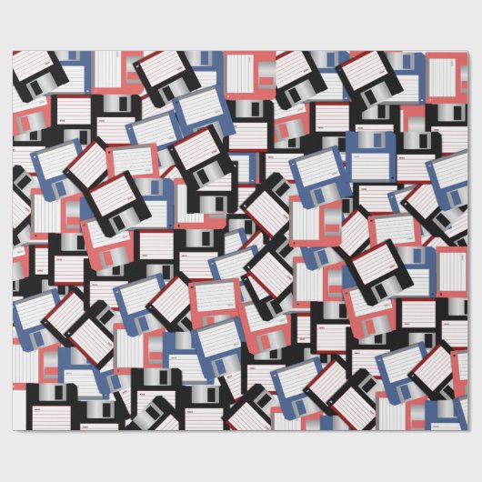 Diskette Computer Science Engineer Red Blue Geschenkpapier (Flach)