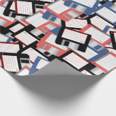 Diskette Computer Science Engineer Red Blue Geschenkpapier (Ecke)