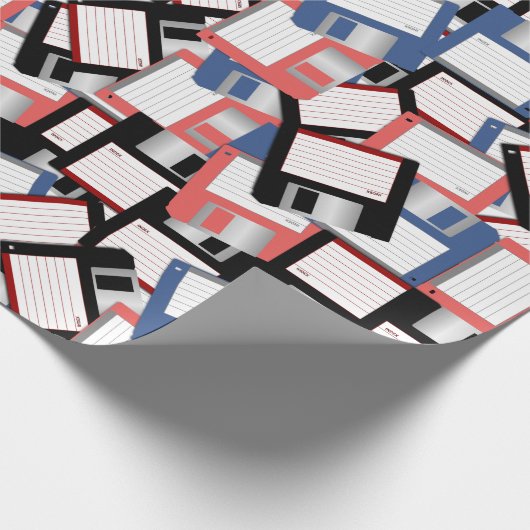 Diskette Computer Science Engineer Red Blue Geschenkpapier (Ecke)