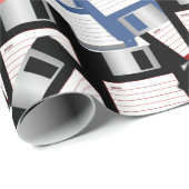 Diskette Computer Science Engineer Red Blue Geschenkpapier (Rolleneckpunkt)