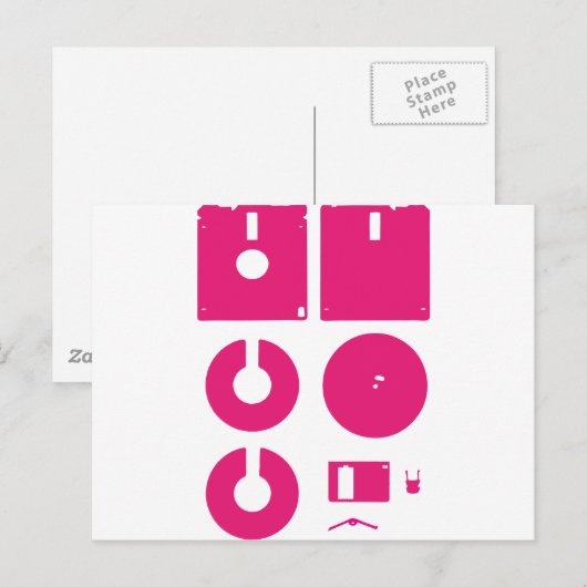 Diskette dekonstruiert 1,44in postkarte (Vorne/Hinten)