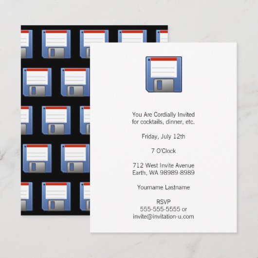 Diskette Einladung (Vorne/Hinten)