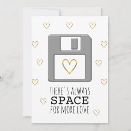 Diskette Gold Heart Valentine's Day Computer Feiertagskarte