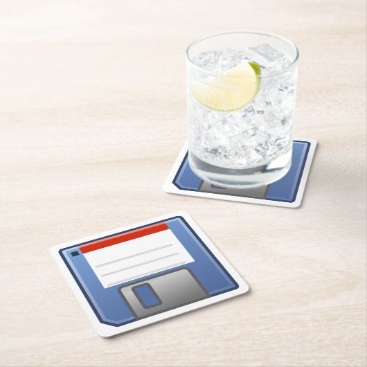 Diskette-Ikone Rechteckiger Pappuntersetzer (Vor Ort)