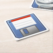 Diskette-Ikone Rechteckiger Pappuntersetzer (angewinkelt)