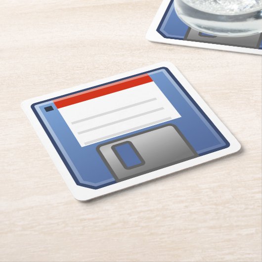 Diskette-Ikone Rechteckiger Pappuntersetzer (angewinkelt)