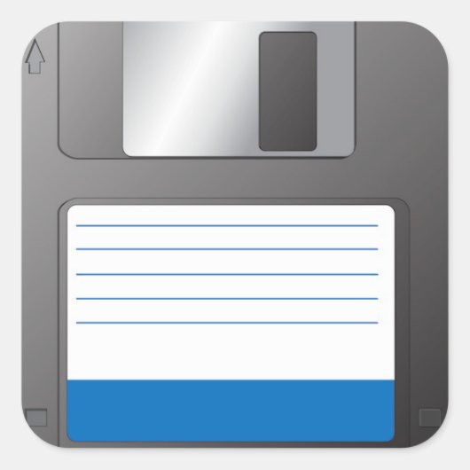 Diskette Quadratischer Aufkleber (Vorderseite)