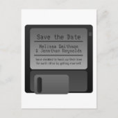 Diskette Save the Date Postkarte, grau Ankündigungspostkarte (Vorderseite)