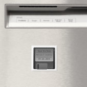 Diskette Speichern Sie das Datumsfenster, grau Magnet (In Situ (Geschirrspüler))