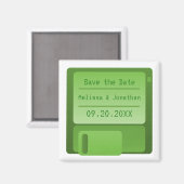 Diskette Speichern Sie das Datumsfenster, Grün Magnet (Vorderseite/Rückseite)