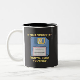 Diskette: Wenn du dich daran erinnerst, bist du al Zweifarbige Tasse