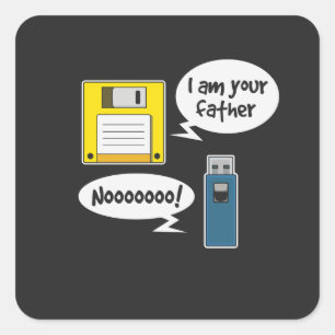 Diskettendiskette USB Quadratischer Aufkleber