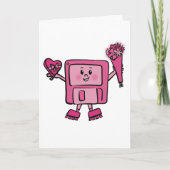 Diskettenlaufwerk-Valentine mit Binärkode für die Karte (Vorderseite)