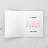 Diskettenlaufwerk-Valentine mit Binärkode für die Karte (Innenseite)