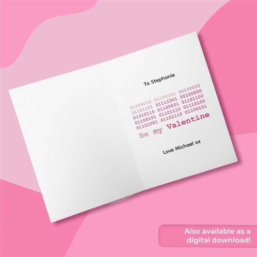 Diskettenlaufwerk-Valentine mit Binärkode für die  Karte