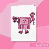 Diskettenlaufwerk-Valentine mit Binärkode für die  Karte