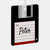 Diskettenrückgabe Computer Metal Square Ornament (Vorderseite Rechts)