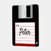 Diskettenrückgabe Computer Metal Square Ornament (Vorderseite links)