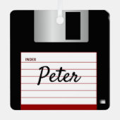 Diskettenrückgabe Computer Metal Square Ornament (Vorderseite)