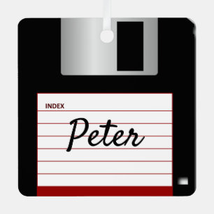 Diskettenrückgabe Computer Metal Square Ornament