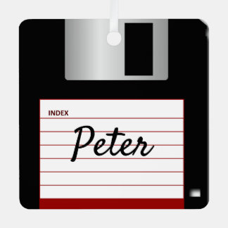 Diskettenrückgabe Computer Metal Square Ornament