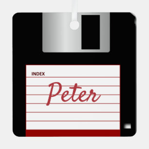 Diskettenrückgabe Computer Metal Square Ornament