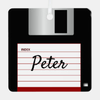 Diskettenrückgabe Computer Metal Square Ornament