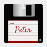 Diskettenrückgabe Computer Metal Square Ornament